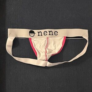 Nene White and Pink Jockstrap | Large | EUC